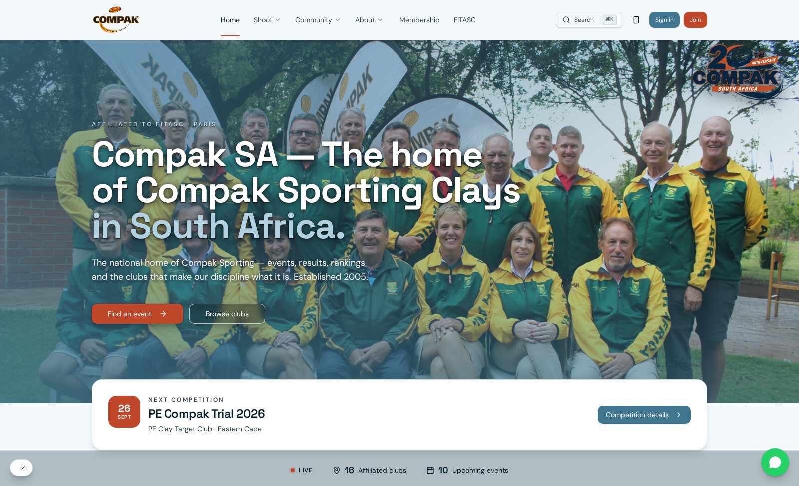 The Compak SA federation platform home page