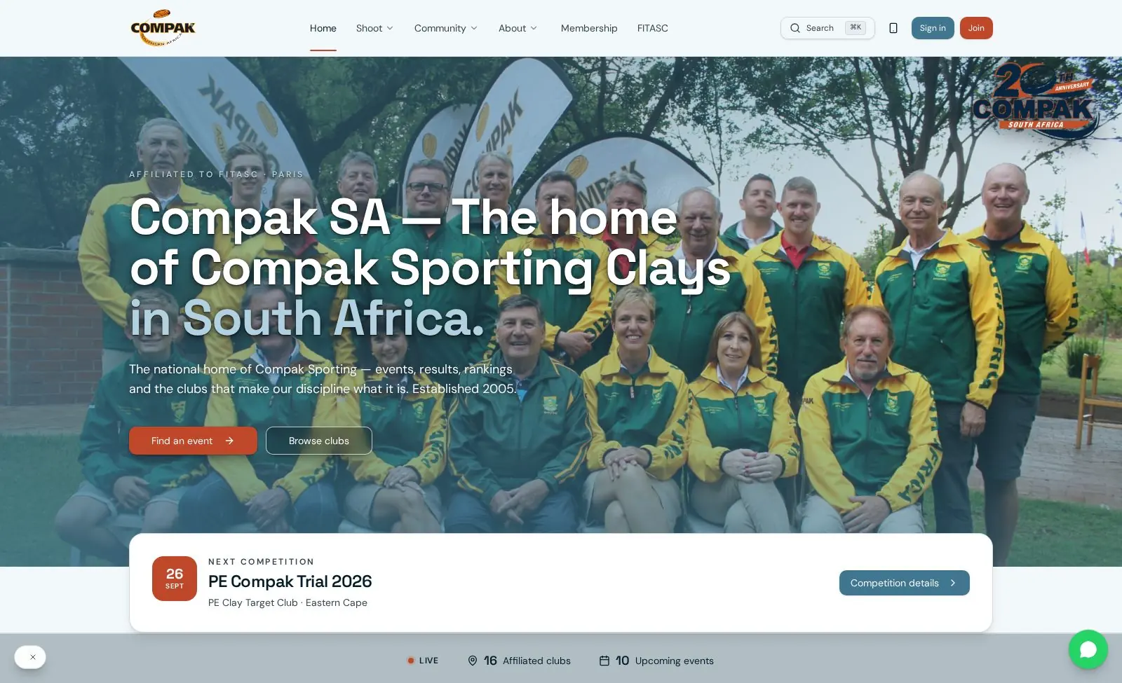 The Compak SA federation platform home page